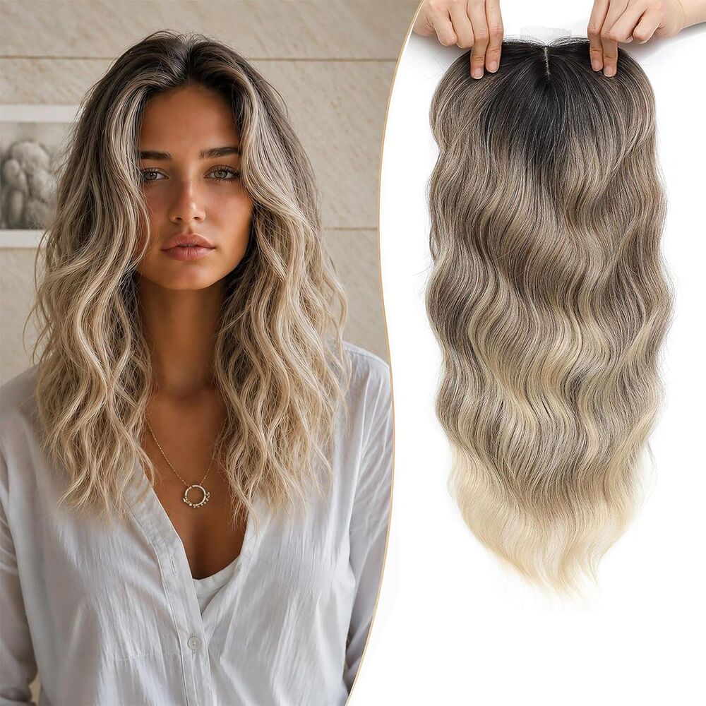 Hair Topper for Women Thinning Hair Clip In Crown Extension Wispy Bangs Piece